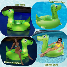 Junbig easy inflate-deflate dinosaur float for quick setup