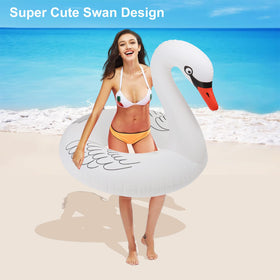 Junbig waterproof swan pool float ready for outdoor use