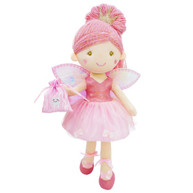 June Garden Anastasia tooth fairy doll with pink dress and wings for imaginative play