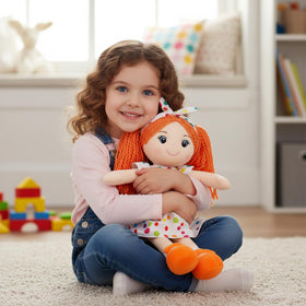 June Garden Bella cuddle-friendly plush material supports soft, safe hugs.