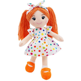 June Garden Bella face plush with embroidered smile offers friendly companionship for kids.