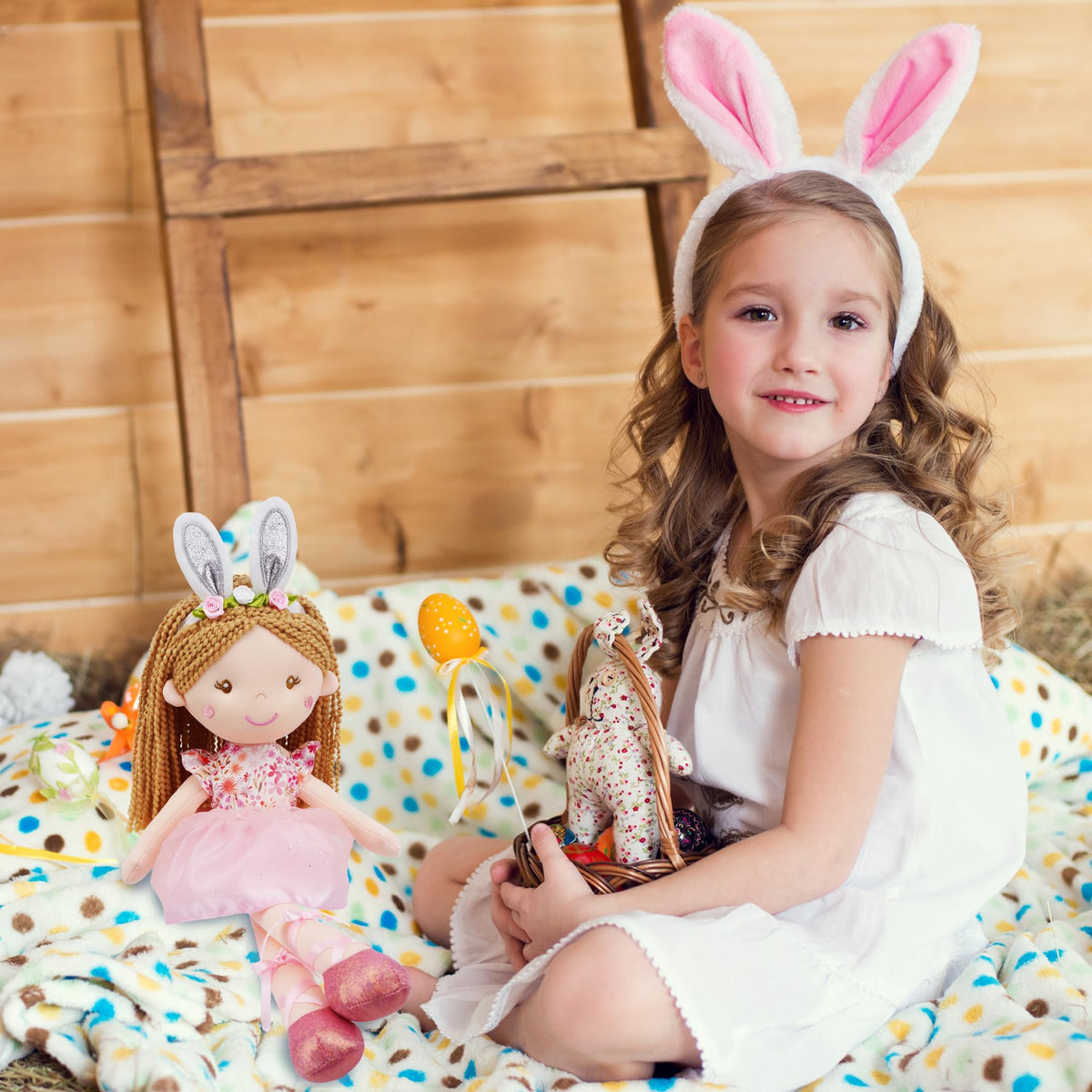 June Garden Brielle satin laced ballet shoes complete her fairy-chic look