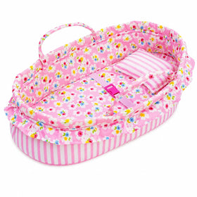 June Garden Cozy Dream Doll Bassinet carry handle enables on-the-go play.