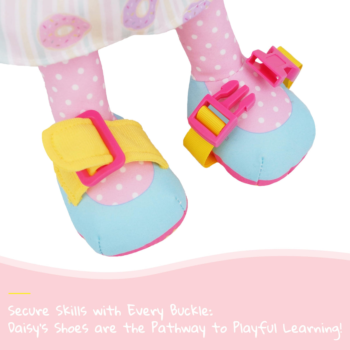 June Garden Dressy Friends Daisy showcases donut and strawberry design appealing to kids