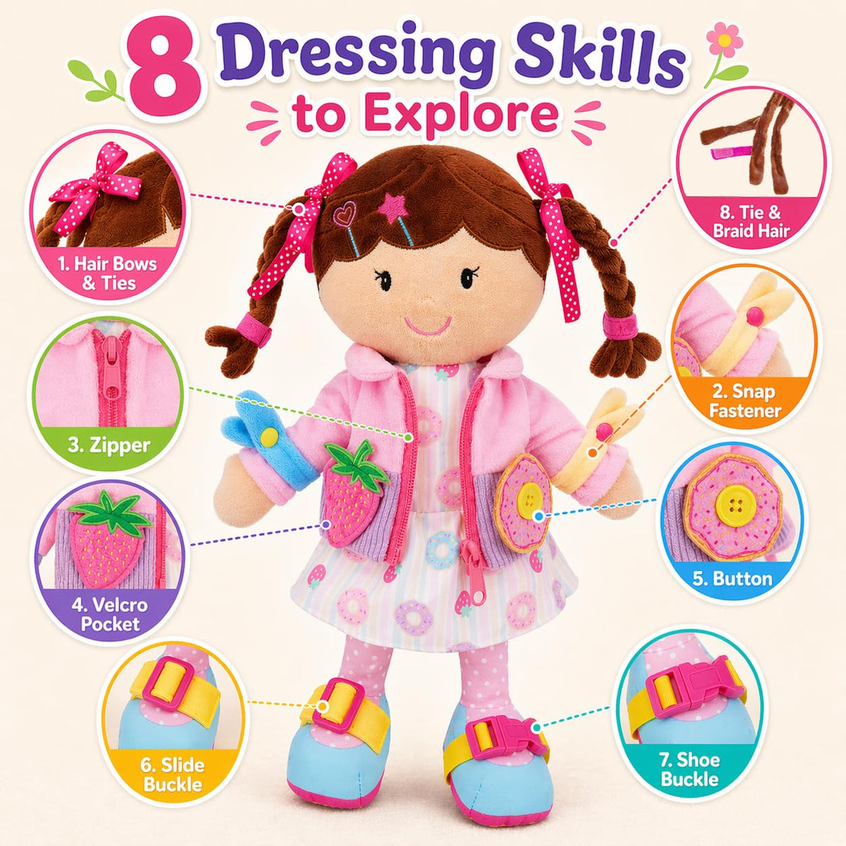 June Garden Dressy Friends Daisy Montessori-inspired play encourages self-directed learning