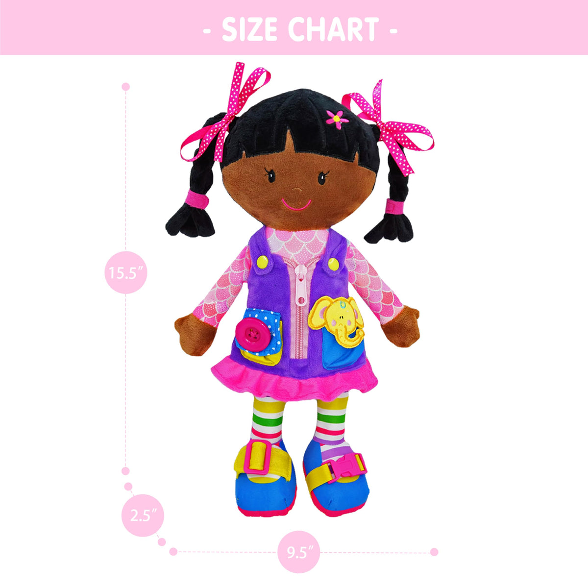June Garden Dressy Friends Scarlett soft plush doll for cuddly play