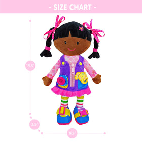 June Garden Dressy Friends Scarlett soft plush doll for cuddly play