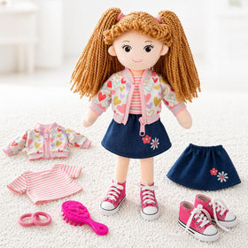 June Garden Gracie Snuggle Doll with soft plush fabric for gentle play and easy handling.