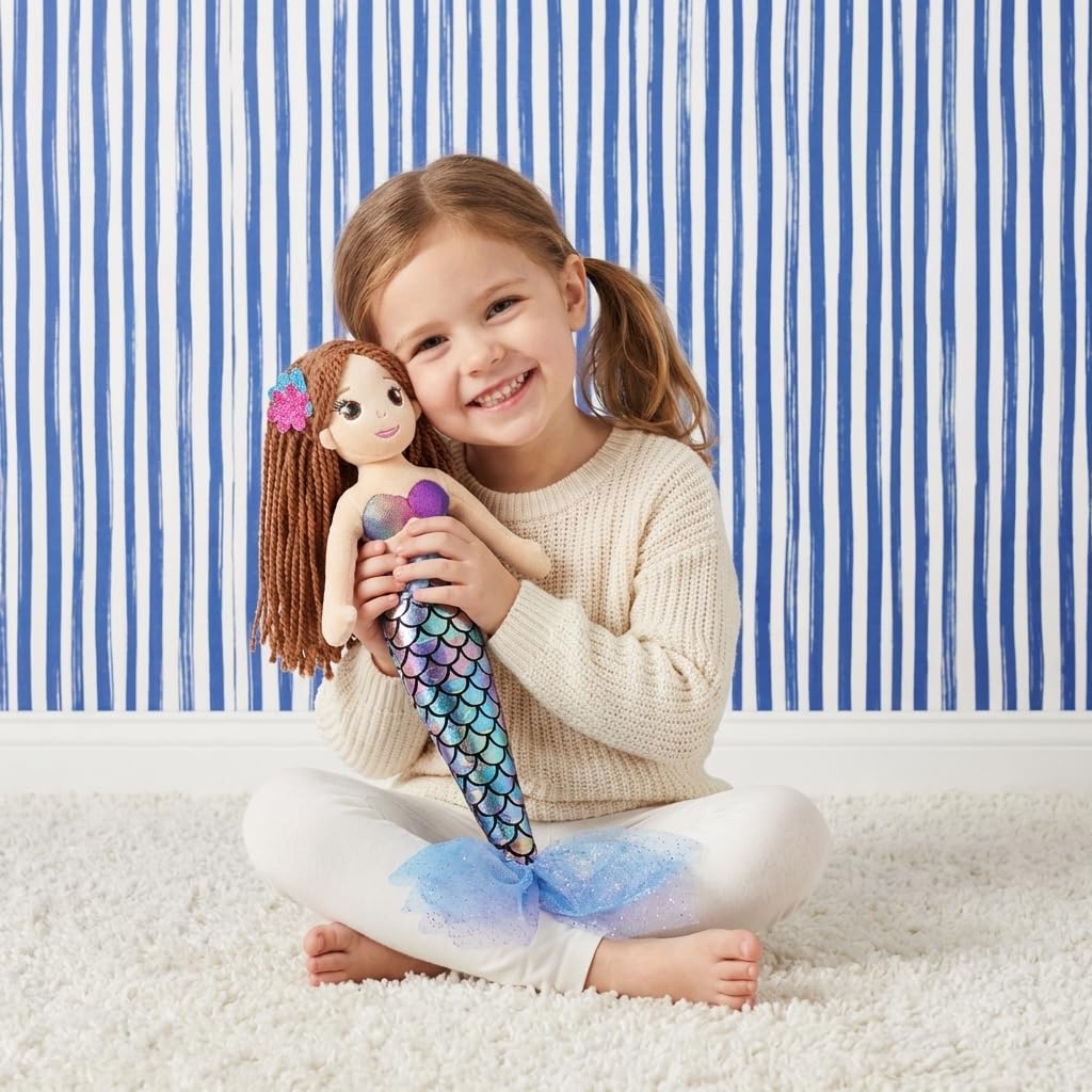June Garden Mermaid Tifara plush material delivers soft cuddle moments.