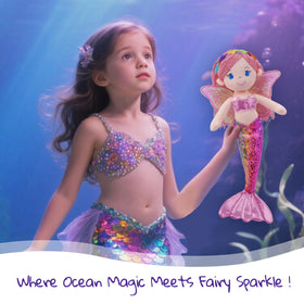 June Garden Selina Pearl mermaid doll with shimmery wings for magical underwater adventures.
