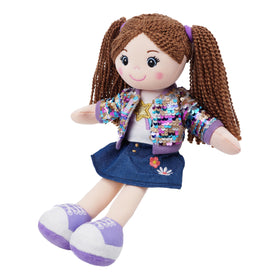 June Garden Snuggle Cutie Sophie Glam denim skirt with flower embellishments for cute outfits