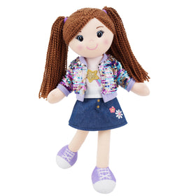 June Garden Sophie Glam 18in doll with braided hair for imaginative play.