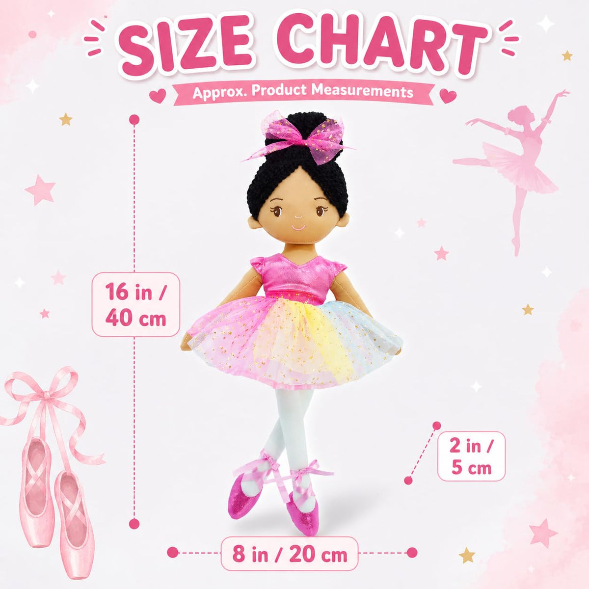 June Garden Stella pink ballet shoes with satin ribbons for dress up