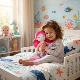 June Garden Thalassa Seabreeze mermaid doll in a play setting promotes calm storytelling