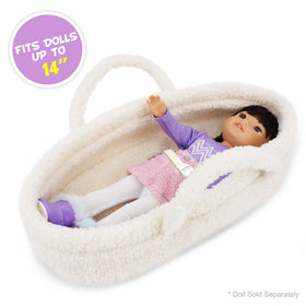 June Garden Cozy Dream Doll Bassinet with dual handles for easy transport.