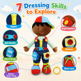 June Garden Dressy Friends Isaiah close-up highlights zipper and pull-to-close activity.