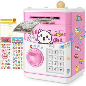 JUNEU cat piggy bank with music function for saving kids