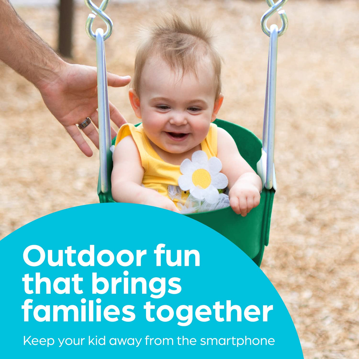 Jungle Gym Kingdom 66-inch chains offer flexible mounting height for outdoor spaces.