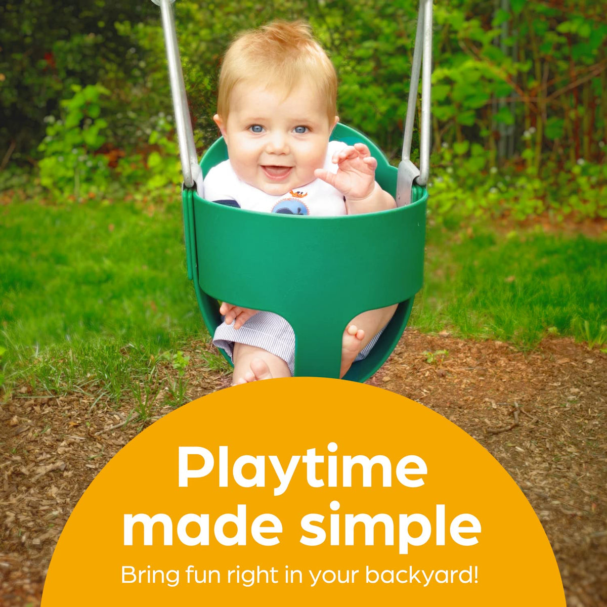 Jungle Gym Kingdom backyard hanging setup ready for quick installation on a playset.