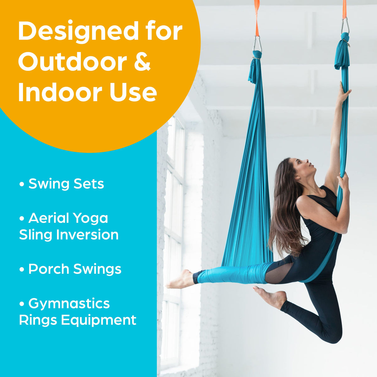 Jungle Gym Kingdom indoor yoga hanger supports aerial routines safely.