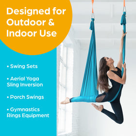 Jungle Gym Kingdom indoor yoga hanger supports aerial routines safely.