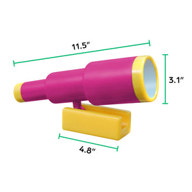 Jungle Gym Kingdom pirate telescope pink front view for quick access during outdoor exploration.
