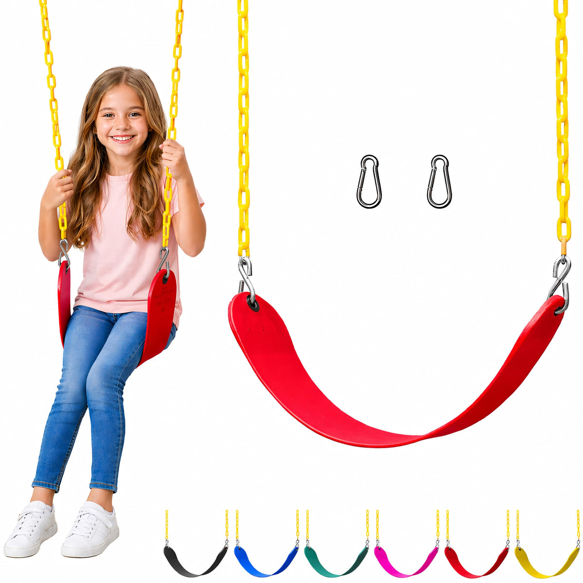 Jungle Gym Kingdom red swing seat replacement for backyard play.
