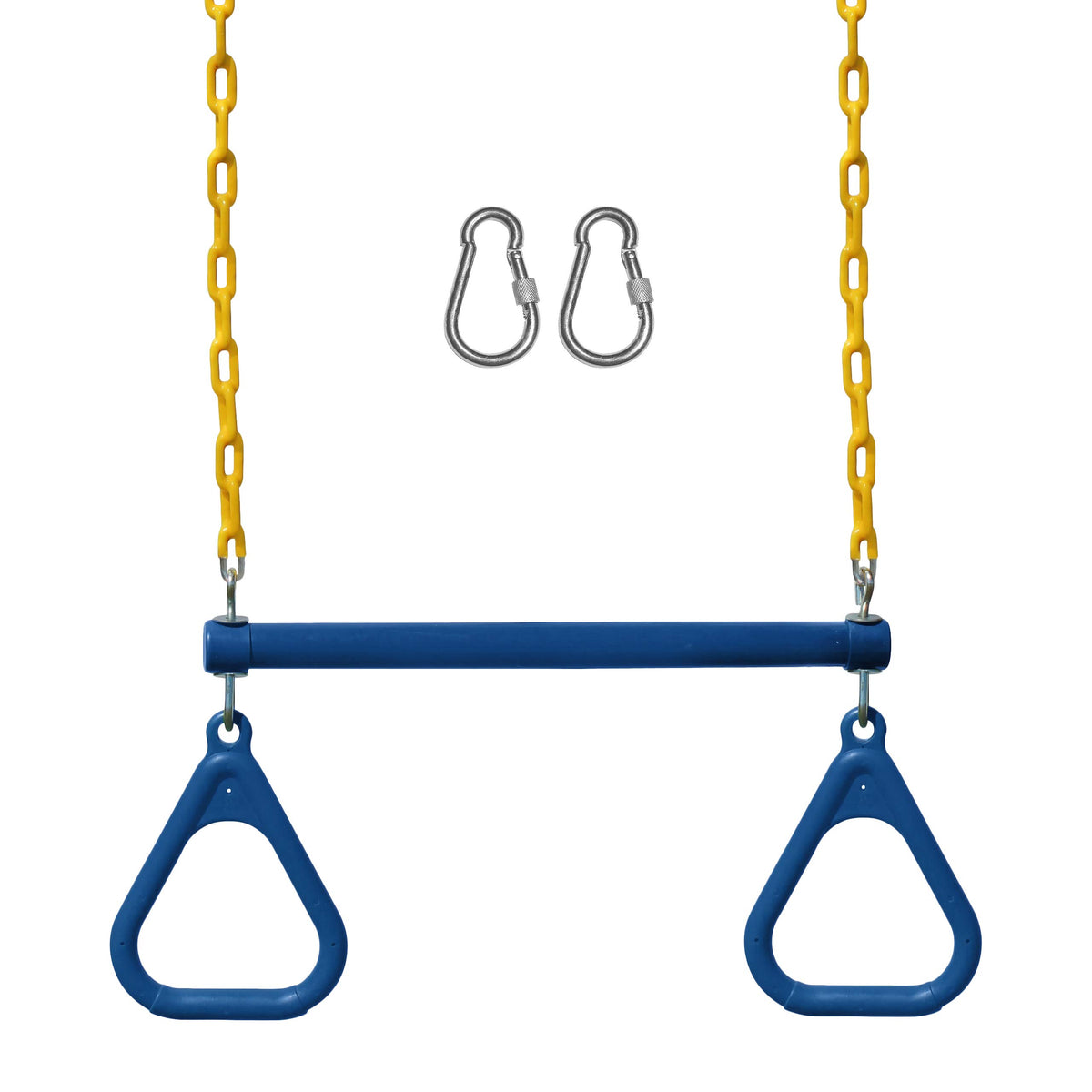 Jungle Gym Kingdom trapeze bar for backyard play and swinging.