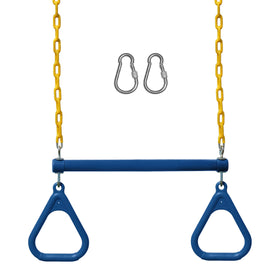 Jungle Gym Kingdom trapeze bar for backyard play and swinging.