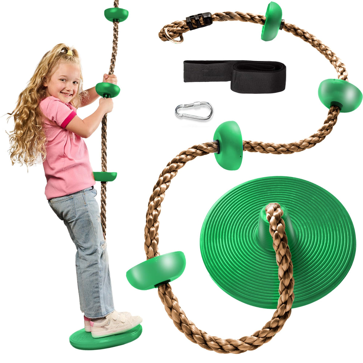 Jungle Gym Kingdom tree swing with disc seat for outdoor play