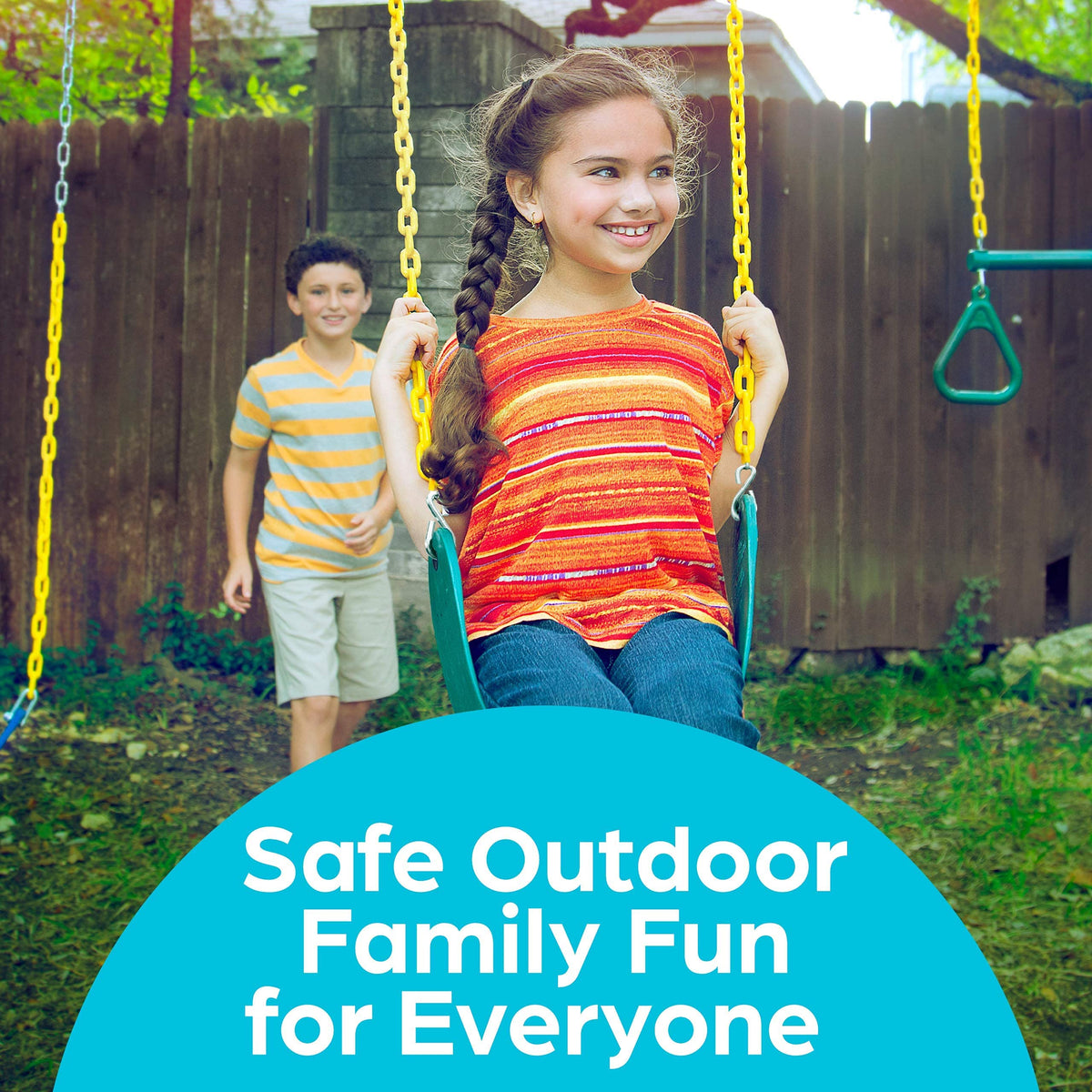 Jungle Gym Kingdom heavy-duty chains, 66in, smooth and pinch-free.