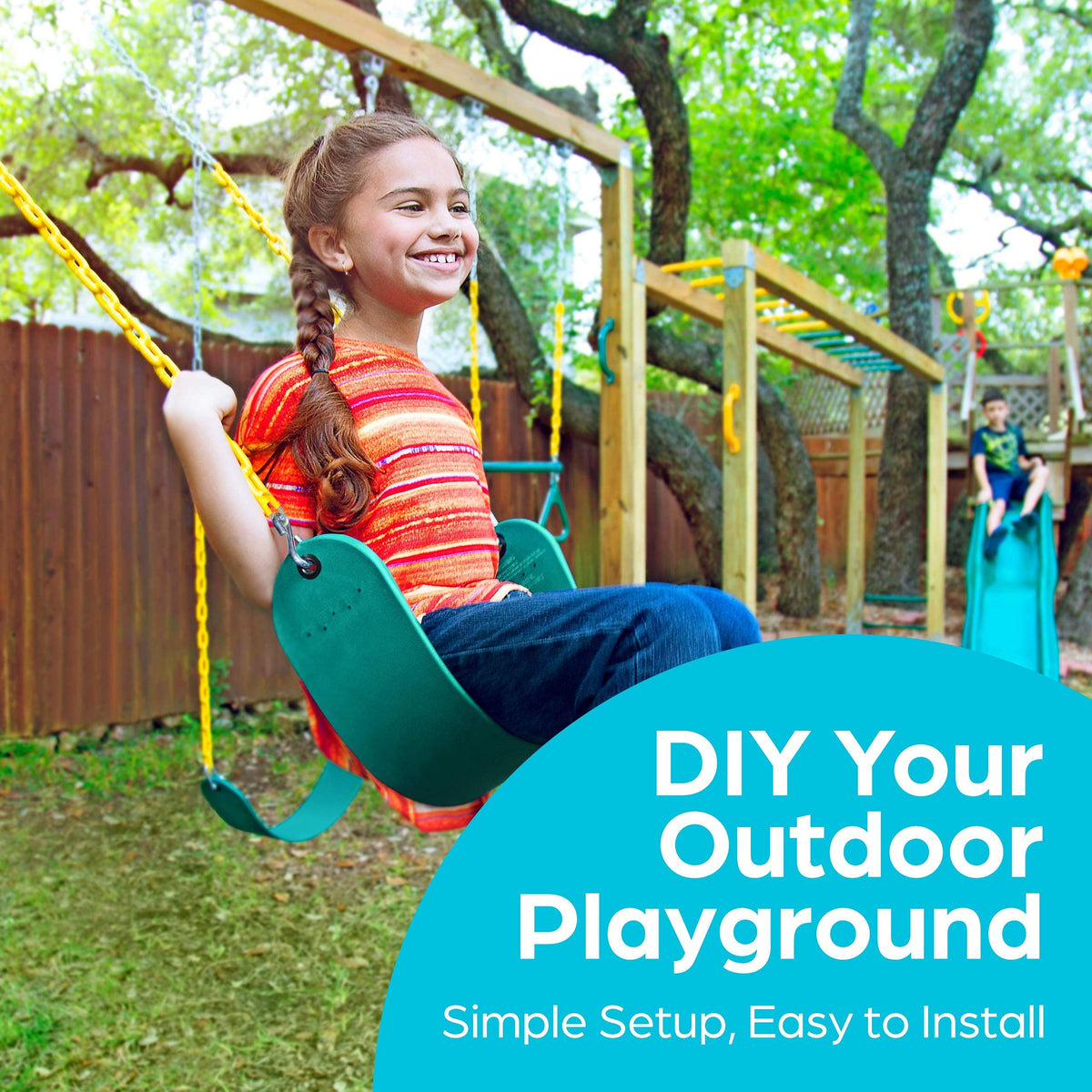 Jungle Gym Kingdom metal snap hooks for secure attachment.