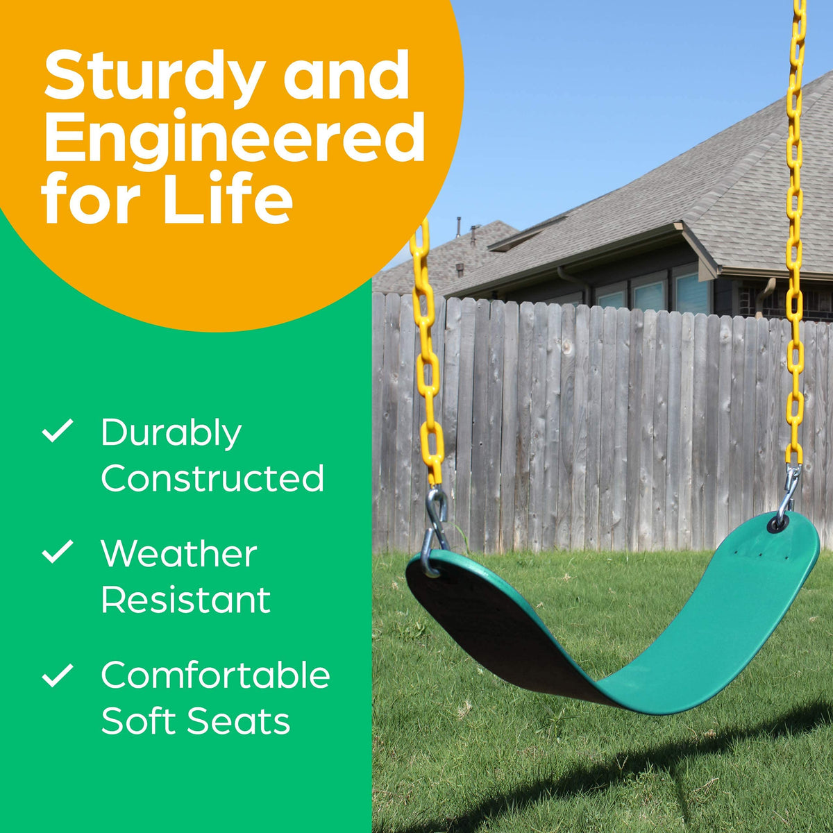 Jungle Gym Kingdom two-seat swing kit for quick setup.