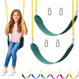 Jungle Gym Kingdom swing seat replacement, 27in by 5.5in dimensions, durable for backyard use.