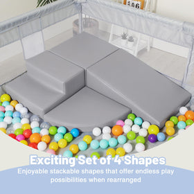 JungleDove foam climbing blocks gray playtime set is easy to clean and durable
