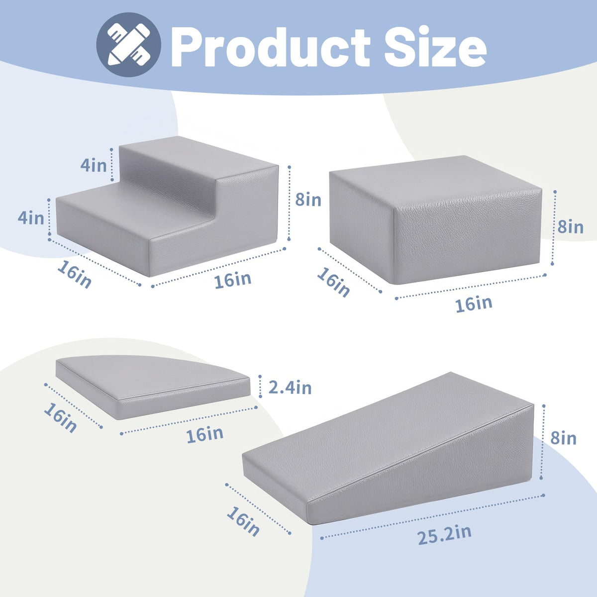 JungleDove foam climbing block gray slide supports crawling and controlled climbs