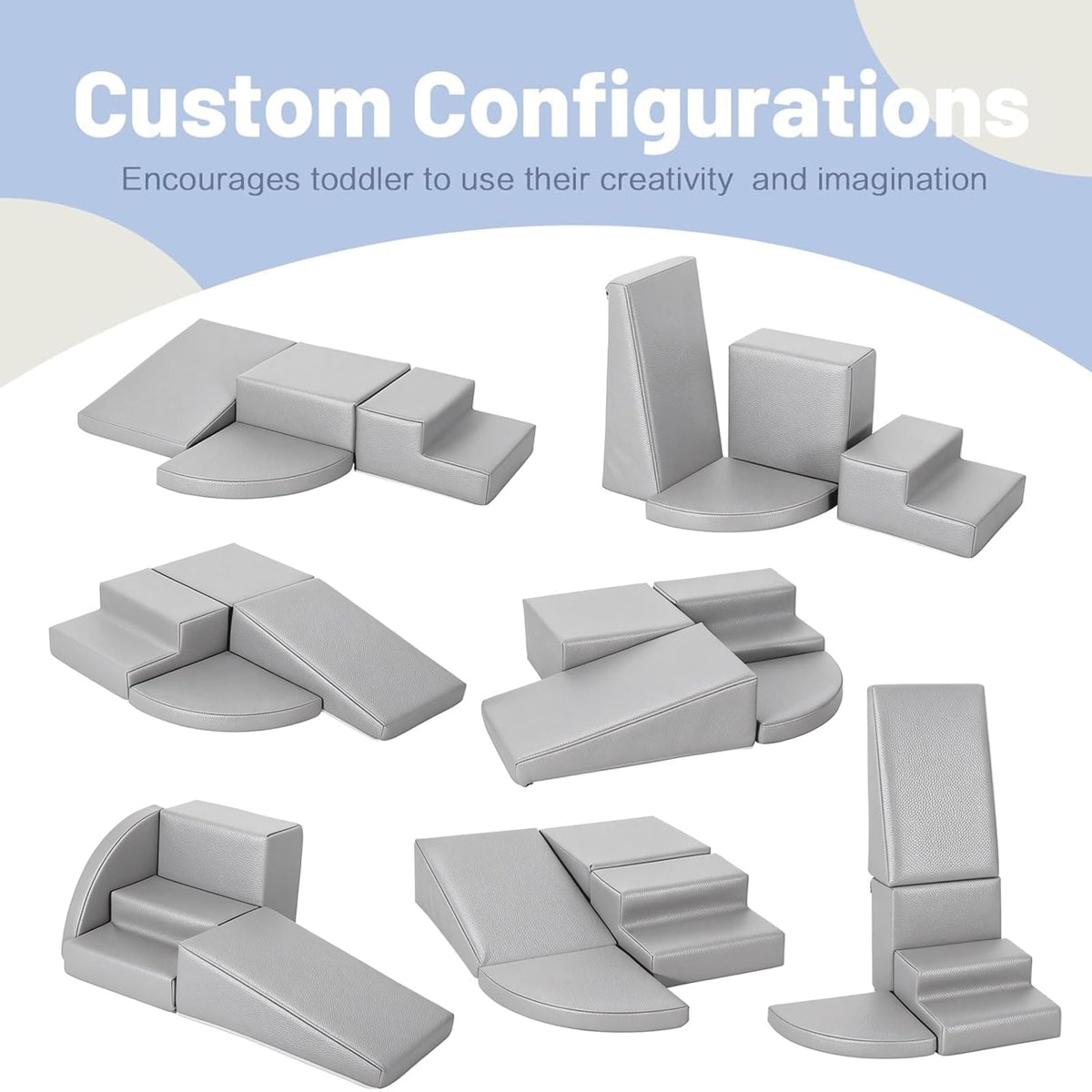 JungleDove foam climbing block gray stairs helps little ones practice stepping with stability