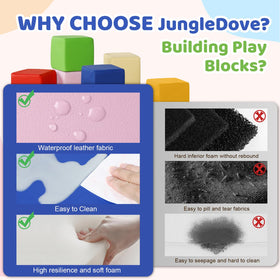 JungleDove removable-cover blocks with zipper simplify cleaning after play