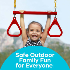 Jungle Gym Kingdom monkey bars attachment promotes active climbing and grip strength.