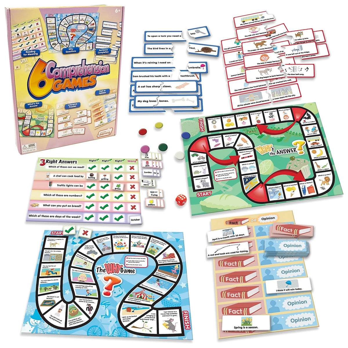 Junior Learning JL406 6 Comprehension Games pack for collaborative reading skills practice.