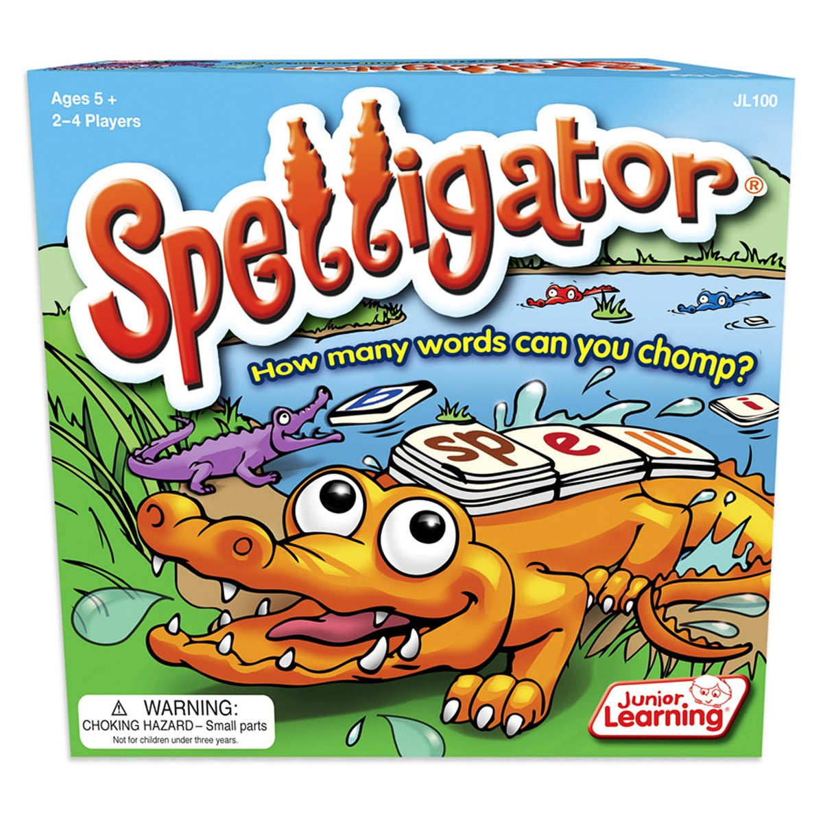 Junior Learning Spelligator with four colorful figures boosts spelling confidence.