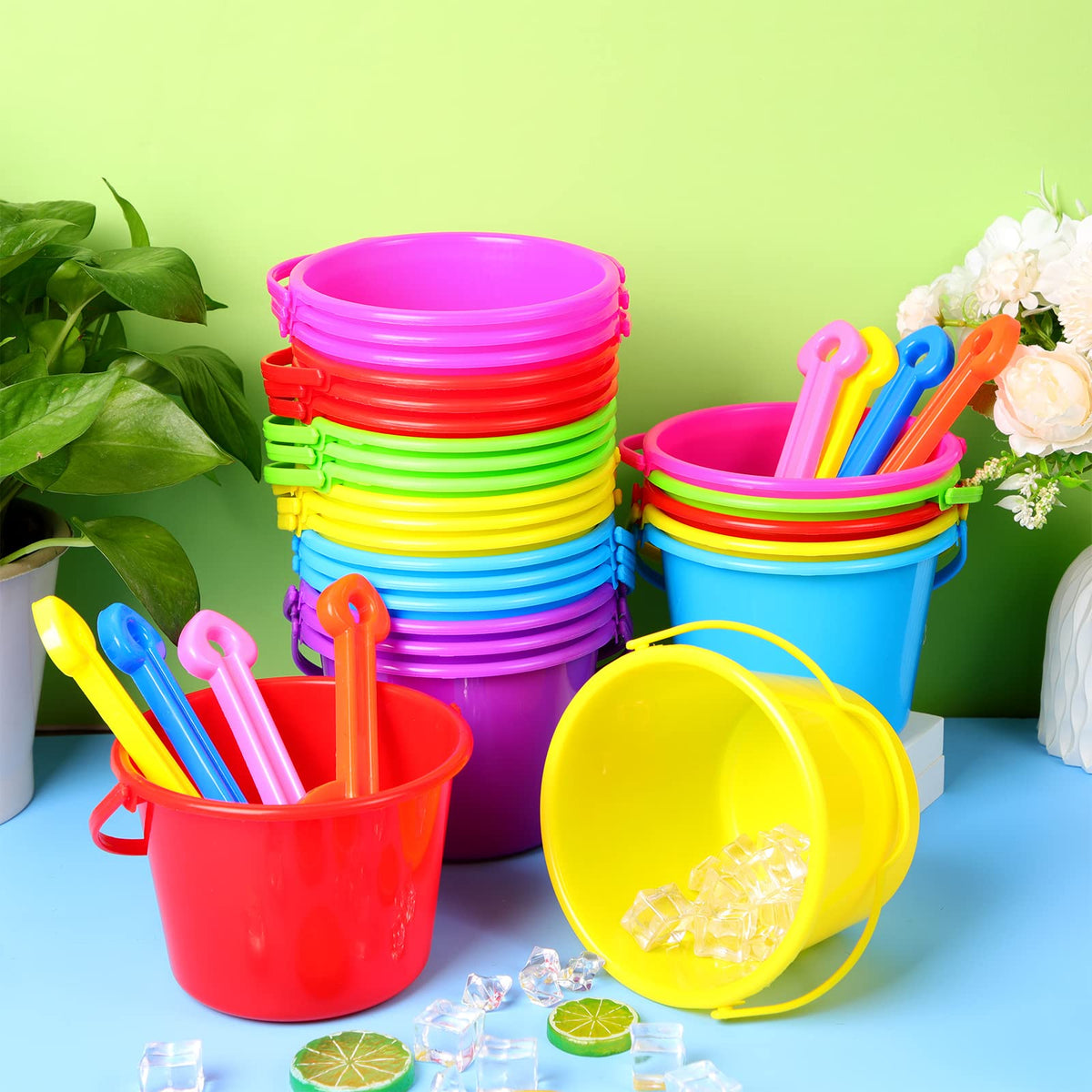 Junkin buckets and shovels are lightweight and durable for quick beach cleanup tasks