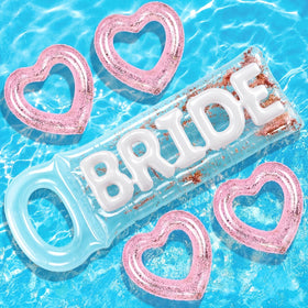 Junkin bride float glitter 72x20 inches, ideal for standout pool photos.