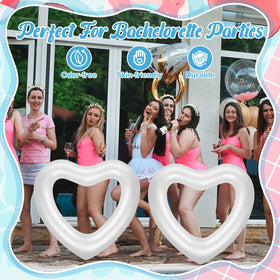 Junkin inflatable heart pool float packs compact for travel