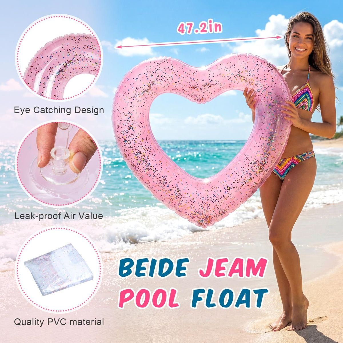 Junkin deflated storage-friendly float set, easy to pack for travel.