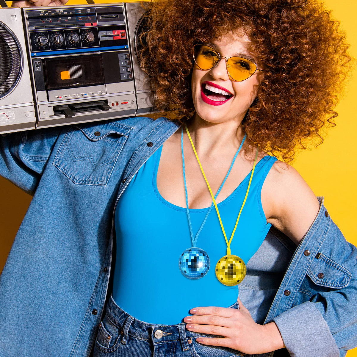 Junkin disco ball necklaces 70s party gear perfect for retro events