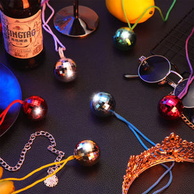 Junkin disco ball necklaces cake, tree, and vase decoration ideas