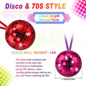 Junkin disco ball necklaces mirrored squares close-up highlighting sparkle