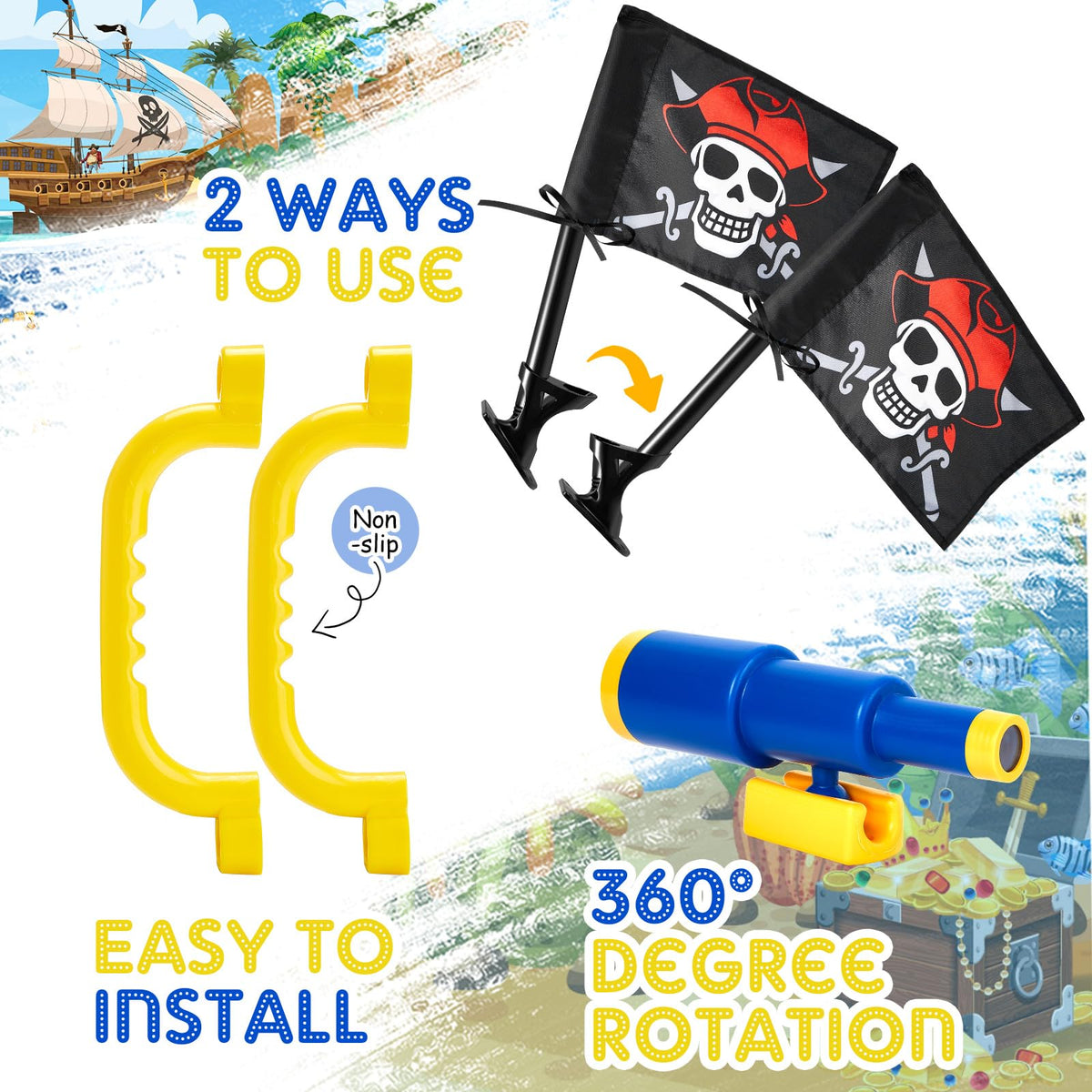 Junkin safety handles provide sturdy climbing grips