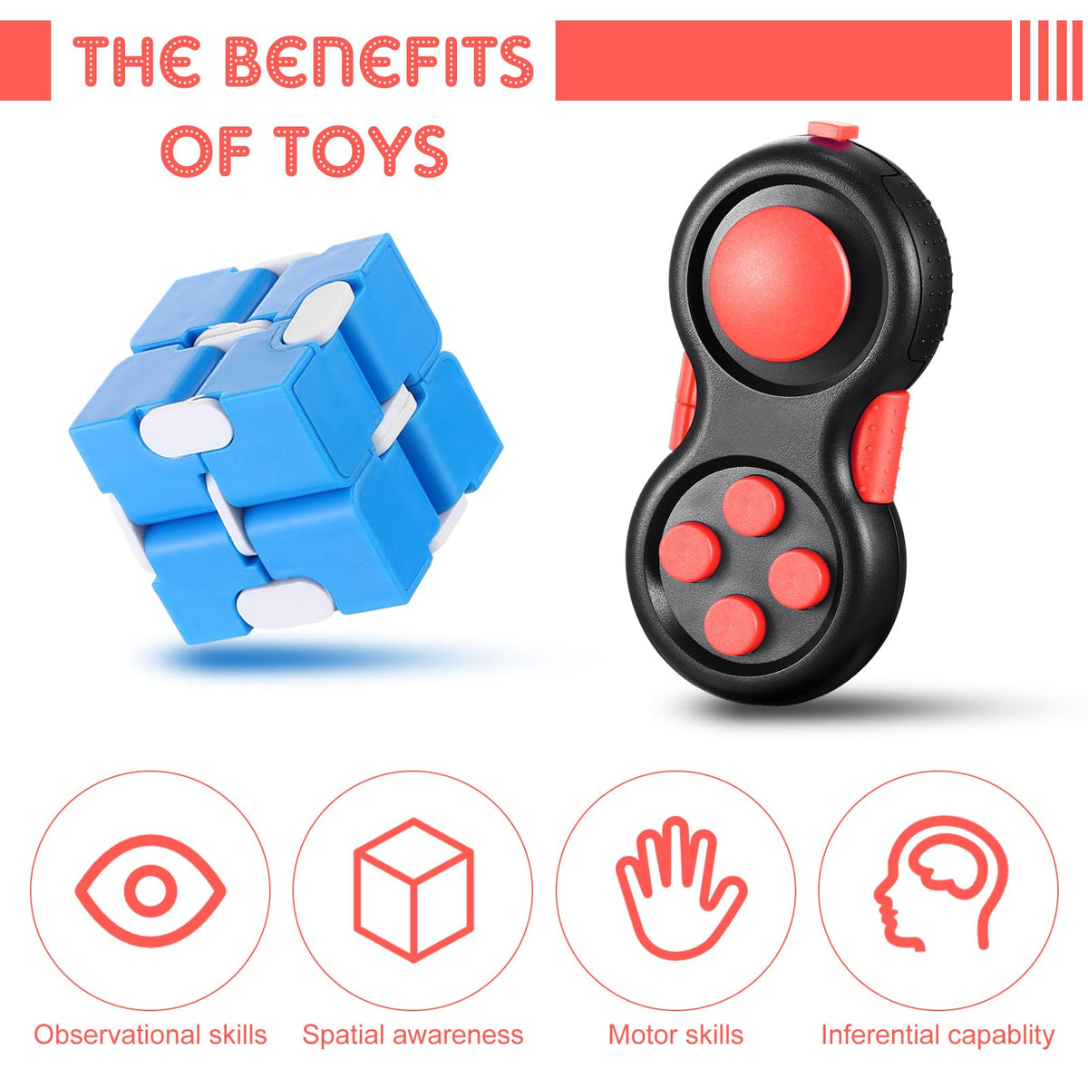Junkin stress-relief cube toy held in hand for relaxation and dexterity